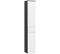 kleankin Colonna Bagno con 2 Armadietti e Cassetto, Mobile Bagno Alto, Mobiletto Bagno Salvaspazio con 2 Ante, Ripiani Regolabili in Legno, 30x28x180 cm, Nero