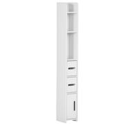 kleankin Colonna Bagno con Mensole e Armadietti in Legno 15x17x120cm