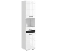kleankin Colonna Bagno in MDF con Ripiano Aperto Cassetto e Armadietto Chiuso