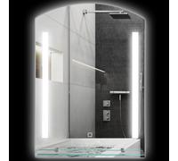 Kleankin LED lights specchio da bagno 70x50 cm con interruttore tattile argento