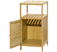 kleankin Mobile Bagno a Doghe in Bambù con Armadietto a un'Anta, 33x36.5x67cm
