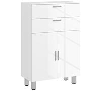 kleankin Mobile Bagno con 2 Cassetti e Armadietto con Ripiano Regolabile, Mobiletto Bagno per Sala da Pranzo, Salotto, Soggiorno, Cucina, 60x30x93 cm, Bianco