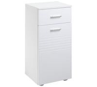kleankin Mobile Bagno in Legno Armadietto con Mensole e Cassetto Bianco e Nero