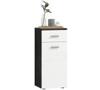 kleankin Mobile Bagno in Legno Armadietto con Mensole e Cassetto Bianco e Nero