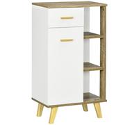kleankin Mobile Bagno Moderno con Armadietto, Cassetto e Ripiani in Legno