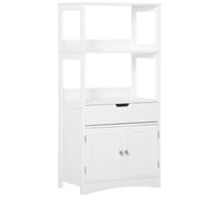 kleankin Mobile Bagno Multiuso in Legno con Mensole e Cassetto 60x33x122.5cm