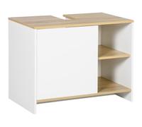 kleankin Mobile Bagno Sottolavabo in Legno con Armadietto e 2 Mensole 77x45x60cm