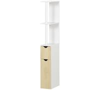 kleankin Mobile Colonna Bagno con 2 Ripiani e 2 Armadietti