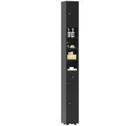 kleankin Mobile contenitore alto 71" per bagno stretto nero effetto legno