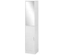 kleankin Mobile Contenitore in Legno a 5 Ripiani con Anta a Specchio Bianco