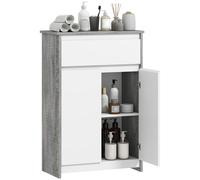 Kleankin Mobile da Bagno Autoportante con Cassetto, Grigio e Bianco