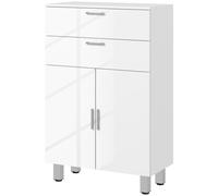 kleankin Mobile da Bagno con 2 Cassetti e Armadietto con Ripiano Bianco