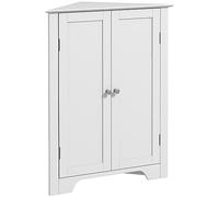 kleankin Mobile da bagno triangolare, con ripiano regolabile e porta ad incasso, autoportante, bianco