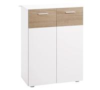 kleankin Mobile da pavimento per bagno con 2 ante e ripiani interni regolabili Mobile laterale multiuso in legno per soggiorno cucina sala da pranzo 60x30x85 cm Bianco