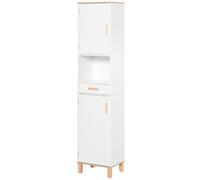 kleankin Mobile Salvaspazio Bagno Mobile a Colonna in Legno Bianco