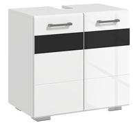 kleankin Mobile Sotto Lavabo Bagno a U 2 Livelli 60x36.5x56 cm Bianco