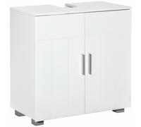 kleankin Mobile Sotto Lavabo Bagno a U con 2 Ante e Ripiano Interno Regolabile