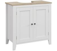 kleankin Mobile Sottolavabo Bagno a U 60x30x60 cm Bianco e color Legno