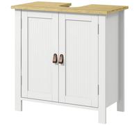 kleankin Mobile Sottolavabo per Bagno, 2 Ante, Ripiano Regolabile, Bianco