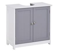 kleankin Mobile Sottolavabo per Bagno Moderno 60x30x60 cm Bianco e Grigio