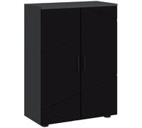 kleankin Mobiletto Bagno 2 Ante in Legno con 3 Ripiani 60x30x82cm