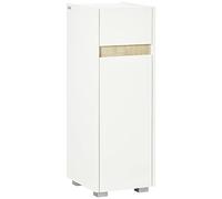 kleankin Mobiletto Bagno con Cassetto e Armadietto con Mensola Regolabile, Mobile Bagno Multiuso in Legno, 30x33x88cm, Bianco