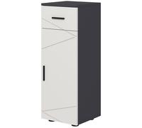 kleankin Mobile Bagno con Cassetto e Armadietto a 2 Livelli Regolabili, Mobiletto Bagno in Legno, 30x30x82 cm, Grigio