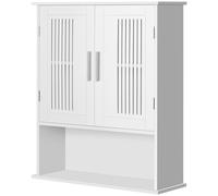 kleankin Mobiletto da Bagno a Muro con Armadio e Ripiano Inferiore Bianco