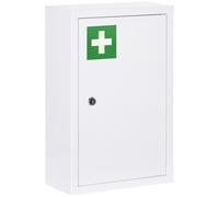 kleankin Mobiletto Medicine a 3 Livelli con 2 Chiavi in Acciaio Bianco