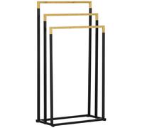 kleankin Porta Asciugamani a 3 Sbarre in Bambù e Acciaio e Color Legno
