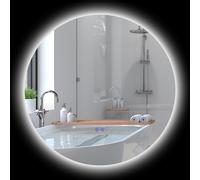 kleankin Specchio Bagno Antiappannamento con Luci LED e Controllo Touch Ø70cm