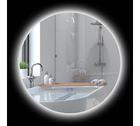 kleankin Specchio Bagno Antiappannamento con Luci LED e Controllo Touch Ø60cm