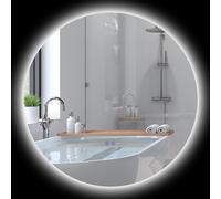 kleankin Specchio Bagno Antiappannamento con Luci LED e Controllo Touch Ø80cm