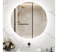 kleankin Specchio Bagno Antiappannamento con Luci LED e Controllo Touch Ø60cm