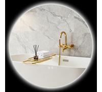 kleankin Specchio Bagno con Luci LED, Controllo Touch e Antiappannamento Ø80 cm