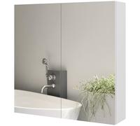 kleankin Specchio Bagno Contenitore con 2 Ante Soft Close 60x15x60 cm Mobile