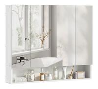kleankin Specchio Bagno Contenitore con 3 Ante Soft Close 90x15x75 cm Mobile