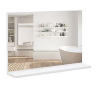 kleankin Specchio Bagno da Parete Moderno con Mensola 60x12x40 cm
