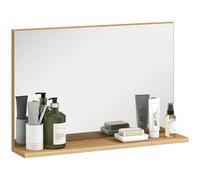 kleankin Specchio Bagno da Parete Moderno con Mensola 60x12x40 cm Legno