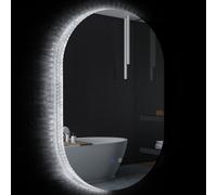 kleankin Specchio Bagno LED in Vetro e Alluminio con Luminosità Regolabile