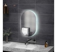 kleankin Specchio da Parete con Luce LED 81x51 cm Bagno 3 Colori 3000-6500K