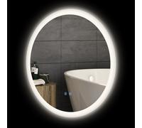 kleankin Specchio Bagno Antiappannamento con Luci LED e Controllo Touch Ø60cm