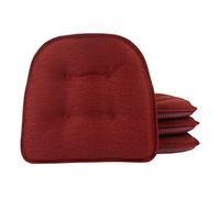 Klear Vu 4 cuscini antiscivolo universali per sedie da pranzo, cucina e ufficio, in tessuto, tinta unita, colore: rosso fiamma, confezione da 4