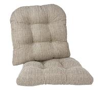 Klear Vu Gripper Overstuffed Universal Non-Slip Dining Chair Cushions for Kitchen Decor or Office Use, U-Shaped Skid-Proof Seat Pad, 15x15 Inches, 2 Count (Pack of 1), Waffle Natural