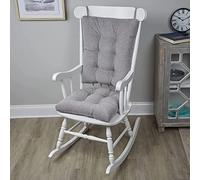 Klear Vu The Gripper - Set di cuscini antiscivolo per sedia a dondolo con spessa imbottitura, include cuscino per seduta e schienale con lacci, per interni, soggiorno, sedia a dondolo, 43 x 43 cm, set