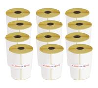KLEBESHOP24 Set di 12 rotoli di etichette termiche dirette, diverse versioni, autoadesive per stampanti termiche, nucleo da 1 pollice, 102 x 150 mm, 300 pezzi