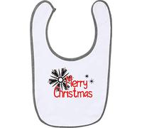 Kleckerliese - Bavaglino per neonato, con scritta"Merry Christmas", chiusura in velcro, motivo: stella di ghiaccio