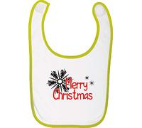 Kleckerliese - Bavaglino per neonato, con scritta"Merry Christmas", chiusura in velcro, motivo: stella di ghiaccio