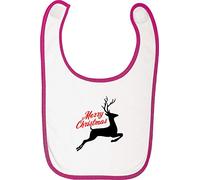 Kleckerliese - Bavaglino per neonato, con scritta"Merry Christmas Rentier", chiusura in velcro