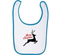 Kleckerliese - Bavaglino per neonato, con scritta"Merry Christmas Rentier", chiusura in velcro